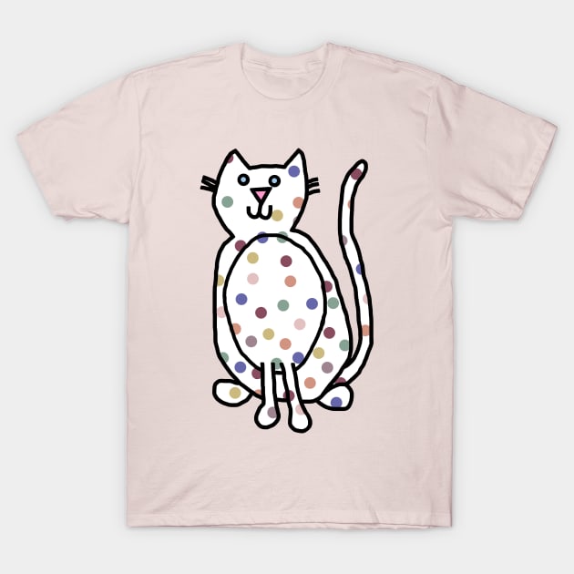 Cute Cat with Balanced Spots T-Shirt by ellenhenryart